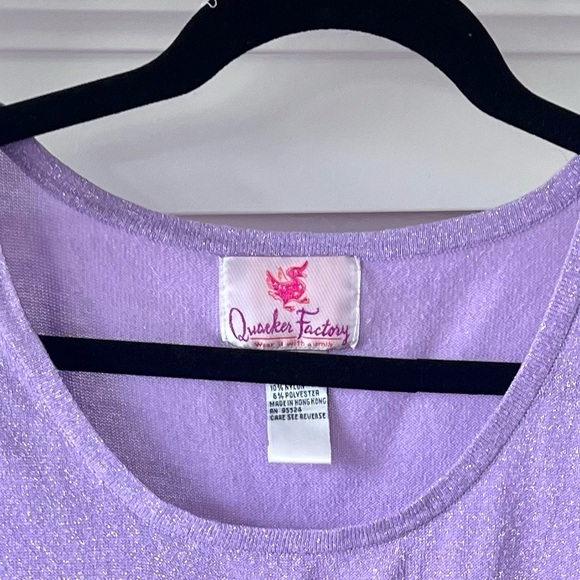 Quacker Factory Hong Kong made lilac XL tank EUC - Picture 5 of 5